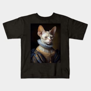 Royal Portrait of a Devon Rex Cat Kids T-Shirt